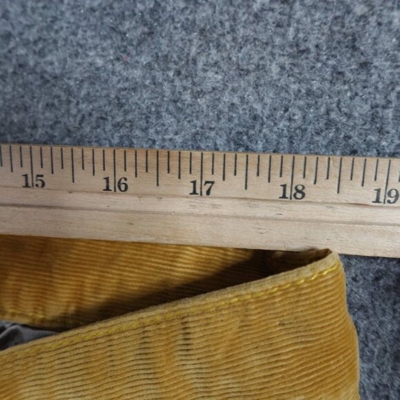 Paul Stuart Pants 38 x 28 Yellow Corduroy Solid Cotton Elastane - Picture 8 of 11